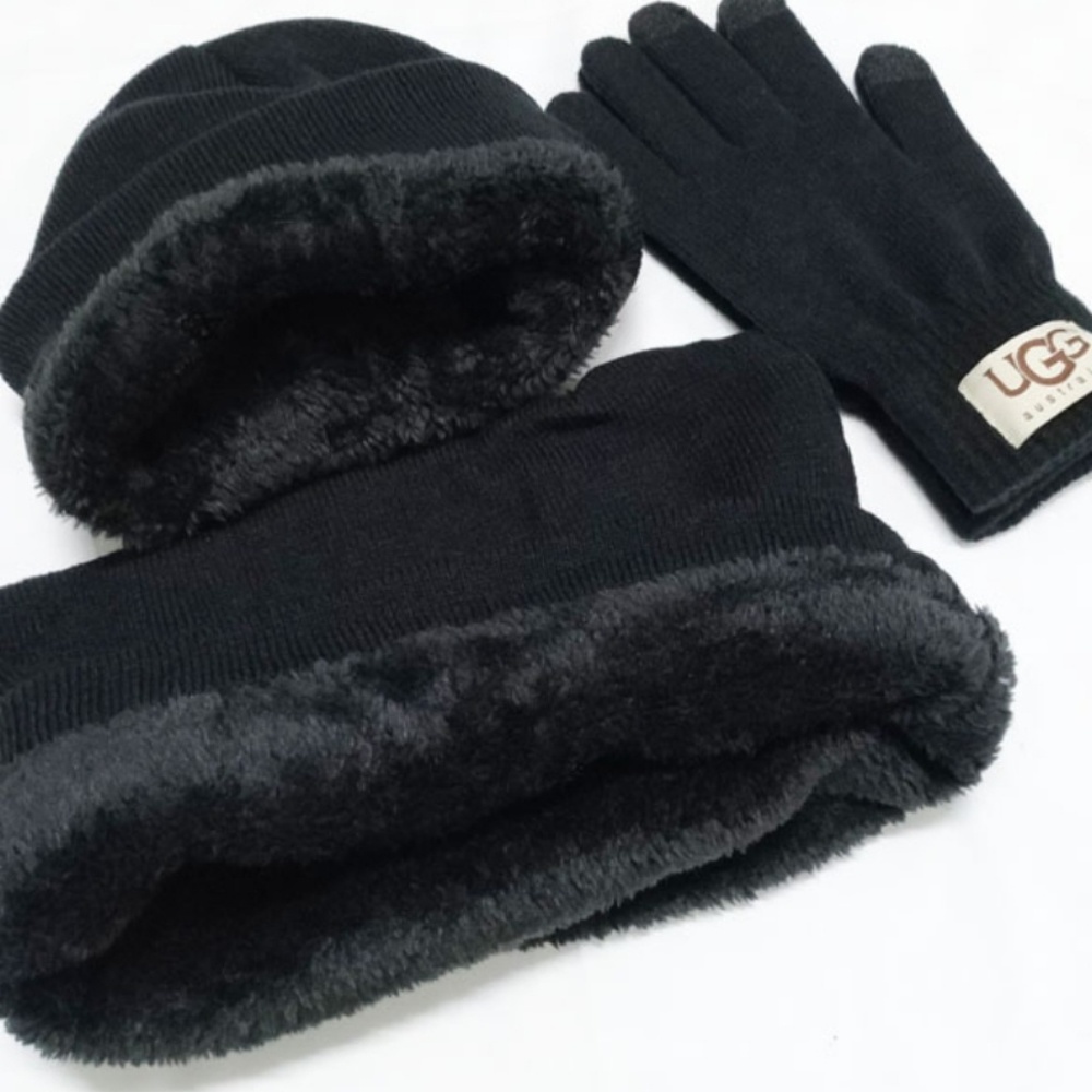 🎁🆕️Hat Scarf Glove UGG Gift Set Fleece Lining - Picture 5 of 7